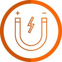 Magnet Line Orange Circle Icon vector