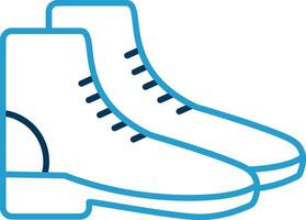 Boots Line Blue Two Color Icon vector