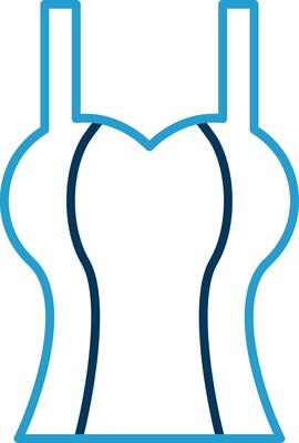 Tanktop Line Blue Two Color Icon