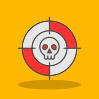 Targeted Filled Shadow Icon vector