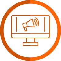 Digital Marketing Line Orange Circle Icon vector