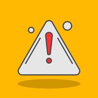 Warning Filled Shadow Icon vector