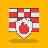 Firewall Filled Shadow Icon vector