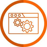 Browser Setting Line Orange Circle Icon vector