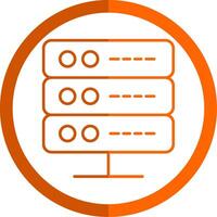 Server Line Orange Circle Icon vector