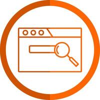 Web Search Line Orange Circle Icon vector