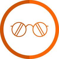 Sunglasses Line Orange Circle Icon vector