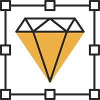 diamante desollado lleno icono vector