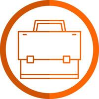 Suitcase Line Orange Circle Icon vector