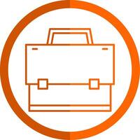 Suitcase Line Orange Circle Icon vector