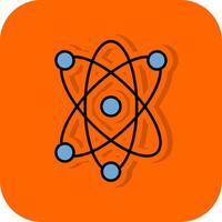 Atom Filled Orange background Icon vector