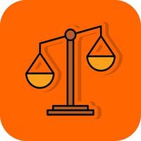 Unbalanced Filled Orange background Icon vector
