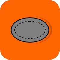 Oval Filled Orange background Icon vector