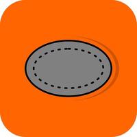 Oval Filled Orange background Icon vector