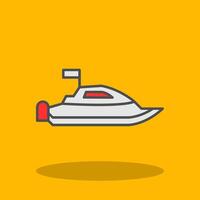 Speed Boat Filled Shadow Icon vector