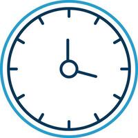 Clock Line Blue Two Color Icon vector