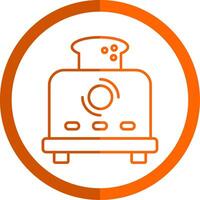 Toaster Line Orange Circle Icon vector