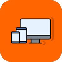 Responsive Design Filled Orange background Icon vector