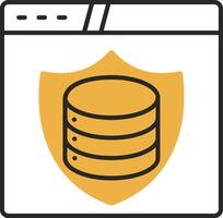 Data Protection Skined Filled Icon vector