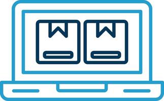 Online Store Line Blue Two Color Icon vector