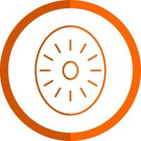 Kiwi Line Orange Circle Icon vector