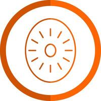 Kiwi Line Orange Circle Icon vector