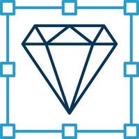 Diamond Line Blue Two Color Icon vector