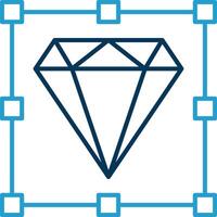 Diamond Line Blue Two Color Icon vector