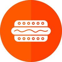 Hot Dog Glyph Red Circle Icon vector