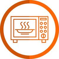 Microwave Line Orange Circle Icon vector