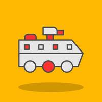 Armoured Van Filled Shadow Icon vector