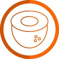 Coconut Line Orange Circle Icon vector