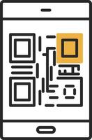 Qr Code Skined Filled Icon vector