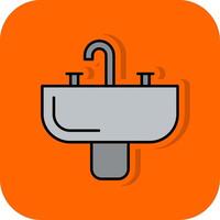 lavabo lleno naranja antecedentes icono vector