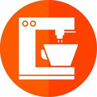 Coffee Machine Glyph Red Circle Icon vector