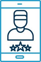 Customer Review Line Blue Two Color Icon vector
