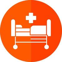hospital cama glifo rojo circulo icono vector