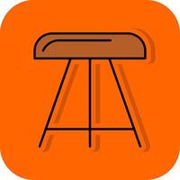 Stool Filled Orange background Icon vector