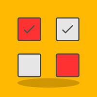 Check Box Filled Shadow Icon vector