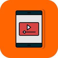 Mobile Marketing Filled Orange background Icon vector