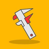 Caliper Filled Shadow Icon vector