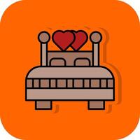 doble cama lleno naranja antecedentes icono vector