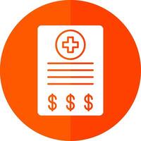 Medical Bill Glyph Red Circle Icon vector