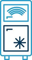 Smart Refrigerator Line Blue Two Color Icon vector