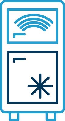 Smart Refrigerator Line Blue Two Color Icon