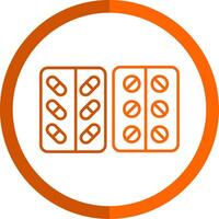 General Medicines Line Orange Circle Icon vector