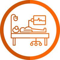 Medical Supervision Line Orange Circle Icon vector