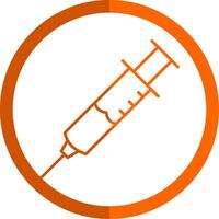 Injection Line Orange Circle Icon vector