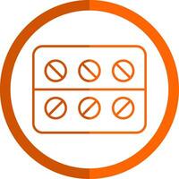 Medicine Line Orange Circle Icon vector