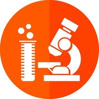 Laboratory Glyph Red Circle Icon vector